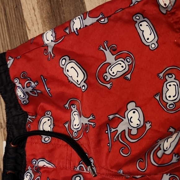 GYMBOREE Swim Trunks Monkey on Skateboard Size 2T Vintage - Picture 2 of 3